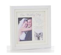 Double Photo Frame - Our Wedding Day (White Gloss)