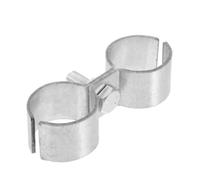 Double Pipe Clamp 32mm, Galvanized Iron Twin Tube Holder for Industry | Constructed from galvanized iron for consistent corrosion resistance and structural strength in demanding environments.