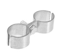 Double Pipe Clamp 32mm, Metal Twin Holder for Factory Pipe Systems | Robust iron build with galvanized coating resists degradation from moisture and vibration in industrial settings.