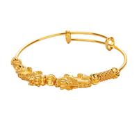 Double Pixiu Wealth Guardian Bangle, Good Luck Attract Money Feng Shui Bracelet, Blessed Adjustable Amulet Jewelry Bring Prosperity to Men Women