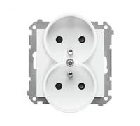 Double plug socket with grounding Simon 55 TGZ2MCZ.01/111
