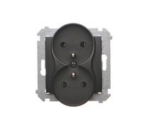 Double plug socket with grounding with Simon 54 DGZ2MZ.01/49