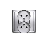 Double plug socket with Simon basic grounding BMGZ2Z/43