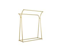 Double-Pole Display Stand,Freestanding Coat Rail with Storage Shelf for Clothes Store,Modern Simple Garment Rack for Coats,Shirts,Trousers,Dresses(Size:150 * 150CM,Color:A)