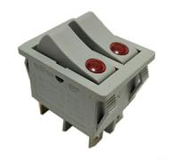 Double Pole Rocker Switch with Dual Light Indicator 6 Pin 16A 250V DPST On Off for toggle for Marine Boat Car Dashboard Panel Control(Gray)