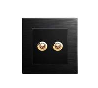 Double-Pole Toggle switches, Switch,Lever Toggle, 86 Type Black Brushed Aluminum Panel Retro Brass Durable Ultra-Thin Wall