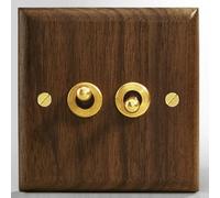 Double-Pole Toggle switches, Switch,Lever Toggle, Wall Antique Brass Light Handmade Solid Wood 86 Type