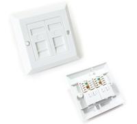 Double Port CAT6 IDC Wall Outlet Face Plate 2 Way RJ45 Network Ethernet Socket