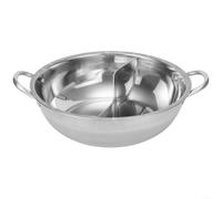 Double Pot Stainless Steel Hot Pot 28cm, Induction Compatible Hotpot, Stainless Steel Hot Pot, Gas Stove Compatible Pot, for Soup Cooking and Hot Pot(28cm)
