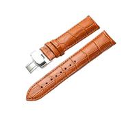 Double Pull Butterfly Buckle Universal Watch Strap Fit For Men Women Black Brown 14mm 16mm 19mm 18mm 20mm 21mm 22mm 24mm(Lightbrown,24mm)