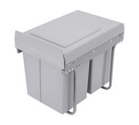 Double Pull-Out Trash Can, 40L Sliding Kitchen Recycling Bin with Swing Top Lid for Home, Cafe & Office, Smooth Edges for Large Capacity Waste Solution