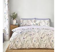 (Double, Purple) Catherine Lansfield Grasmere Duvet Cover Set Bedding Bed Set Quilt Cover Lilac