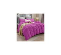 (DOUBLE, PURPLE) Plain Duvet Cover Luxury Hotel Quality Reversible Quilt Covers Bedding Set Single Double King
