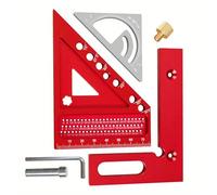 Double Purpose Aluminum Alloy Measuring Ruler Set Anticorrosion Finish for 45° 90° Angles Marking in Woodcraft Projects Multifunctional Aluminum Combination Square