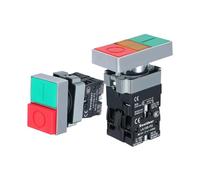 Double Push Button 24V 220V 12V Power Supply Start Opening 22MM Red-green Double Bond Switches AC ON/OFF START STOP(1pcs,380V)