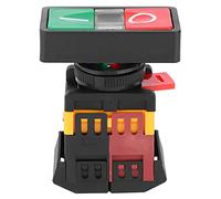 Double Push Button Switch with LED Illumination | 2 Circuits NO/NC On Off Momentary | Red Green LED Indicator for Control Panels/Machinery/DIY | AS - 22 / 25N Model, (380V)