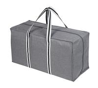 Double R Bags Textile Febric Extra Large Heavy Duty Storage Bag (71x28x38 cm) - 1 Compartment Organizer Tote for Clothes, Blankets, Moving, Bedroom, Closet & Dorm - Pack of 1 (Grey)