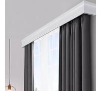 Double Rail Ceiling ain Track System with Pelmet Box, Silent Glide Design, Adjuble Length, Easy Inllat, Perfect for Home Décor, Living Room & Bedroom Use