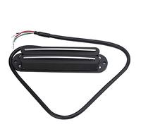 Double Rail Pickup, Dual Rail Humbucker Noise Reduction Quiet 11K Resistor for Electric Guitar (Black Silver Rail)