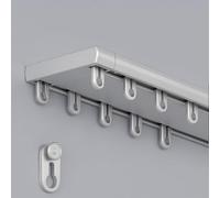 Double Rail System Aluminum Ceiling Track 100cm120cm150cm 2.30m Grey Ideal for Bedrooms & Hospitals Smooth Gliding Rods &