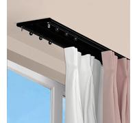 Double Rails Ceiling Mount Sliding Track System for Curtains 3.7m/12.1ft WallMounted Black Adjustable Lengths from 1m to 6m Durable and Stylish Solution