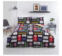Rapport Home TFL (Transport for London) Signs Duvet Cover Set, Multi, Double Bedding