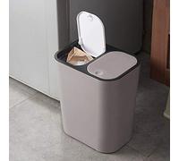 Double Recycling Trash Can with Lid, 2-in-1 Waste Bin for Bathroom & Kitchen, Dual Compartment Garbage Bin for Wet & Dry Waste, Eco-Friendly Design, Space-Saving Solution