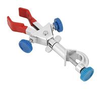 Double Regulator Flask Clamp, Stainless Steel Retort Stand Clamp with Plastic Grips, Adjustable Lab Condenser Holder for Burette and Flask on Titration Table (S)