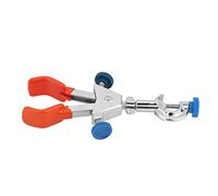 Double Regulator Flask Clamp, Steel Retort Stand Holder, Big Size - Durable 304 Stainless Steel, Adjustable Separation, Laboratory Use (L)