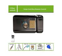 (Double Remote2, One size) 125kHz Card Swiping Lock 50m Remote Control ID Magnetic Card Door Lock Wireless Installation 4pcs AA Battery Easy Installation