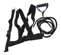 Double Resistance Band Training Pull Rope 3m for Speed Drills | Cotton Latex PP Build, Padded Harness and Soft-grip Handles, Home or Track Use with Posts Random Color