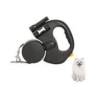 Double Retractable Dog Lead, 3 m Dog Lead, Double Lead, Automatic Dog Retractable Lead, Roller Lead with LED Light, Double Heads Dog Lead for Cats, Small Dogs (Black)