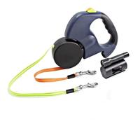 Double Retractable Dog Lead 360°No Tangle Retractable Pet Leash w/ LED