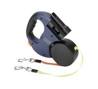 Double Retractable Dog Lead, Telescopic Smooth Strong and Bite-Resistant, Not Easy to Tear Dog Lead with Two Long Cords of 3 Metres Up to 50 LB, Blue