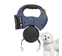 Double Retractable Dog Leashes Convenient Hook Untangle Automatically 360 °