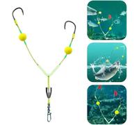 Double Reverse Fishing Hook Set,Anti Tangle Fishing Hooks,Gold Sleeve Jig Lure Rig,Snag Resistant Split Hook Design for Smooth Casting,Freshwater Saltwater Jigging Drifting Casting (Ise Nymph, #5)