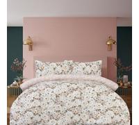 (Double) Reversible Elegant Blooms Duvet Cover Set - Blush
