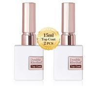 Double Rhythm - 2 x 15ml Soak Off LED Gel Top Coat + Base & Top Coat (2 x Top Coat)