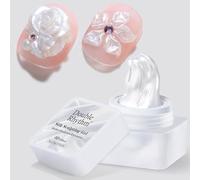 Double Rhythm 3D Nail Gel Pearl Solid Sculpting Gel for Nail Art Non-Sticky Hard Gel for Building Carving Molding Nail Extension Soak Off UV/LED Nail Art Salon Home DIY 0.5 Oz (Silver-Silk 01)