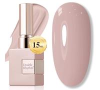 Double Rhythm Gel Nail Polish 15ml Pure Transparent Same Color for Art Manicure Beauty Salon DIY for Women at Home (Milk Khaki A1467)