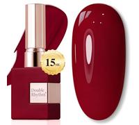 Double Rhythm Gel Nail Polish 15ml Transparent Same Color Same Bottle Removable Gel Nail Polish Art Manicure Beauty Salon DIY Home Gifts for Girls Women (Red Bo