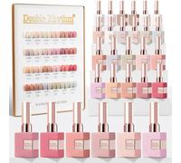 Double Rhythm Gel Nail Polish Set, 28 Pieces, 0.5 Ounce, Same Colour and Bottle, Removable Gel Nail Polish Set for Manicure and Pedicure at Home for Women (Nude Pink Collection-T24-3)