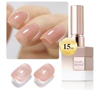 Double Rhythm Gel Nail Polish Transparent Neutral Color Natural Clear Milky Same Color Bottle 15ml UV Jelly Nail Polish Home Nail Decoration (Almond Milk