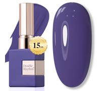 Double Rhythm Gel Polish 15ml Transparent Same Color Removable Gel Nail Polish Art Manicure Salon DIY for Women (Intense Blue-Purple-A1474)