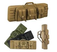 Double Rifle Case Tactical Padded Gun Bag Soft Carrying Case for Rifle and Pistol Storage and Transportation, 140cm/55inch