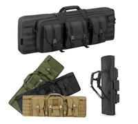 Double Rifle Case Tactical Padded Gun Bag Soft Carrying Case for Rifle and Pistol Storage and Transportation, 140cm/55inch