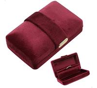 Double Ring Box Wedding Ring Cushion Jewellery Box - Ring Holder Set Marriage Couple Holder Accessories for Wedding Rings Earring Necklace Bracelet Storage Box Gift Boxes Storage Cases Red