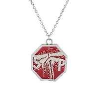 Double Ring Emblem Pendant Necklace Apocalyptic-Inspired Keychain Accessory Unisex Jewelry Gift for Daily Wear