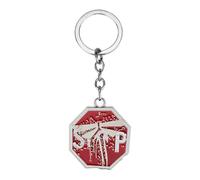 Double Ring Emblem Pendant Necklace Apocalyptic-Inspired Keychain Accessory Unisex Jewelry Gift for Daily Wear