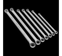 Sealey Ak6319 Double Ring Ratchet/Fixed Spanner Set 7Pc Extra-Long Metric